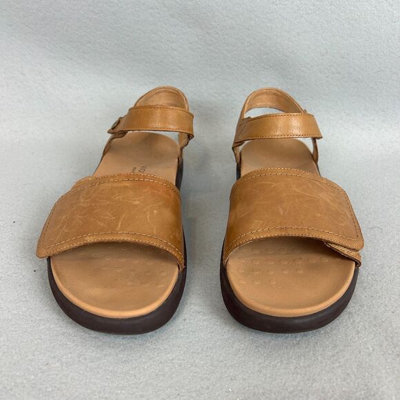 Vionic Tan Leather Comfort Sandals Womens Size 10 Adjustable Strap Orthotic Shoe - Picture 9 of 9